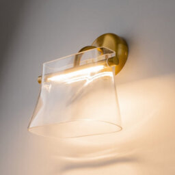 Luminosa Lighting Luminosa Cabaret Modern Wall Lamp Brass 3000K 850Lm Glass Shade - thumbnail 2