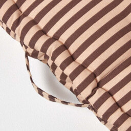 Homescapes Cotton Brown And Beige Thin Stripe Floor Cushion, 40 X 40 Cm - thumbnail 4