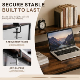Abrihome L Computer Desk With Self Corner Tabletop Home Office Work Table, Industrial Rustic Brown - thumbnail 4