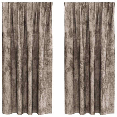 Berkfield Classic Curtain With Curtains 2 Pcs Cappuccino 175 X 140 Cm Velvet