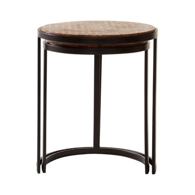 Orsina Sturdy Chevron Side Tables, Durable Side Table By Couch For Livingroom, Versatile Small Table For Outdoor - image 1