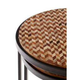 Orsina Sturdy Chevron Side Tables, Durable Side Table By Couch For Livingroom, Versatile Small Table For Outdoor - thumbnail 7