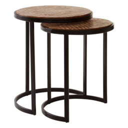 Orsina Sturdy Chevron Side Tables, Durable Side Table By Couch For Livingroom, Versatile Small Table For Outdoor - thumbnail 2