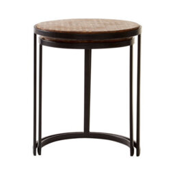 Orsina Sturdy Chevron Side Tables, Durable Side Table By Couch For Livingroom, Versatile Small Table For Outdoor - thumbnail 1