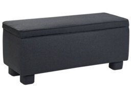 Wyld And Coco Novahome Storage Bench Black Fabric With Lift-Up Top And Wooden Legs, W104 X D40 X H45Cm - thumbnail 3