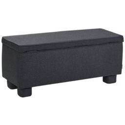Wyld And Coco Novahome Storage Bench Black Fabric With Lift-Up Top And Wooden Legs, W104 X D40 X H45Cm - thumbnail 6