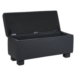 Wyld And Coco Novahome Storage Bench Black Fabric With Lift-Up Top And Wooden Legs, W104 X D40 X H45Cm - thumbnail 5