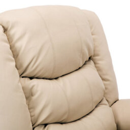 More4Homes Seattle Electric Single Motor Rise Recliner Armchair Sofa Home Lounge Bonded Leather Chair (Cream) - thumbnail 5