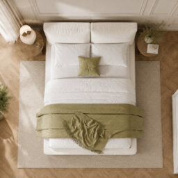 Double Chenille Ottoman Storage Bed With Padded Headboard - thumbnail 2