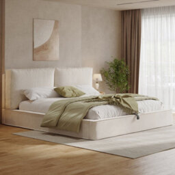 Double Chenille Ottoman Storage Bed With Padded Headboard - thumbnail 4