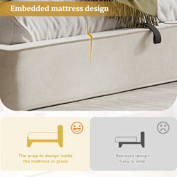 Double Chenille Ottoman Storage Bed With Padded Headboard - thumbnail 8