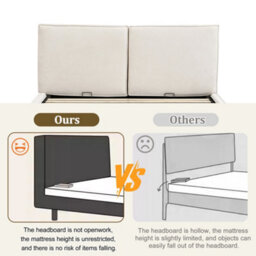 Double Chenille Ottoman Storage Bed With Padded Headboard - thumbnail 9