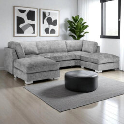 Sofa Scene Alaska Grey Premium Bishop U Shape Sofa Suite Set