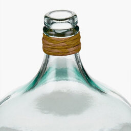 Pacific Lifestyle Small Clear Recycled Glass Bottle Vase With Raffia Neck - thumbnail 4