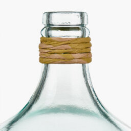 Pacific Lifestyle Small Clear Recycled Glass Bottle Vase With Raffia Neck - thumbnail 3