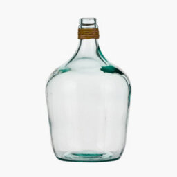 Pacific Lifestyle Small Clear Recycled Glass Bottle Vase With Raffia Neck - thumbnail 2