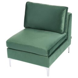 Beliani Modular Corner Sofa 4 Seater Evja Left Hand Green Velvet - thumbnail 7