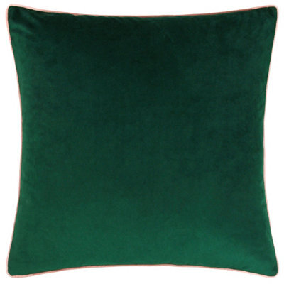 furn. Furn Meridian Velvet Feather Filled Cushion, Emerald/blush, 45 X 45Cm - image 1