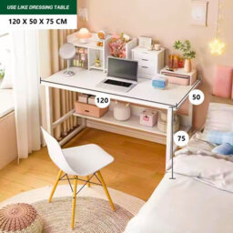 Computer Office Desk For Student And Work- Desk With Shelf - Modern Computer Desks - Home Office (120X50X75Cm). - thumbnail 4