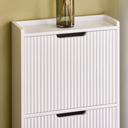 Sobuy Fsr177-W, Shoe Cabinet Storage Organizer With 2 Flip Drawers,white,w50.5Xd19Xh91 - thumbnail 4