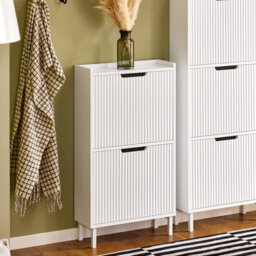 Sobuy Fsr177-W, Shoe Cabinet Storage Organizer With 2 Flip Drawers,white,w50.5Xd19Xh91 - thumbnail 9