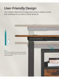 Songmics Electric Standing Desk, Height Adjustable Desk, 60 X 140 X (72-120) Cm, Continuous Adjustment, 4 Memorable Heights - thumbnail 7