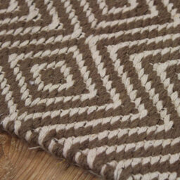 Taupe Geometric Modern Handmade Wool Easy To Clean Rug For Living Room And Bedroom-66 X 200Cm (Runner) - thumbnail 3