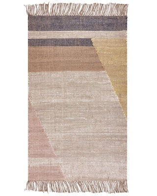 Beliani Handwoven Jute Rug, Brown Geometric, 80 X 150 Cm - image 1