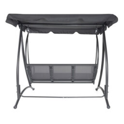 Charles Bentley 3 Seater Outdoor Swing Seat Bench Chair Hammock W/ Canopy -Grey - thumbnail 7