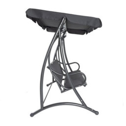 Charles Bentley 3 Seater Outdoor Swing Seat Bench Chair Hammock W/ Canopy -Grey - thumbnail 6