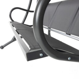 Charles Bentley 3 Seater Outdoor Swing Seat Bench Chair Hammock W/ Canopy -Grey - thumbnail 9