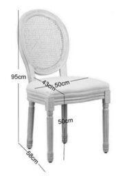 Nordlys Set Of 2 Wooden Dining Chairs With Cane Backs And Dark Gray Fabric Seats Classic Style Dining Room - thumbnail 6