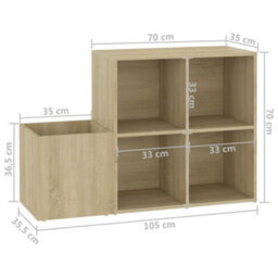 Walplus Hall Shoe Cabinet Sonoma Oak 105X35.5X70 Cm Engineered Wood - thumbnail 8