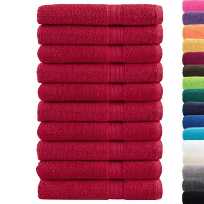 Berkfield Durable Premium Towels Solund 10 Pcs Red 100X200 Cm 600 Gsm