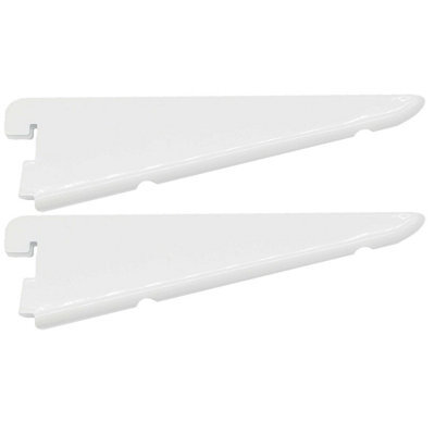 Afit White Twin Slot Brackets 470mm - Pack Of 2 - 32mm Twin Slot Adjustable Wall Shelving - image 1