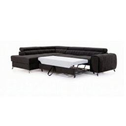 Corner Sofa Bed With Storage, Laurence, Dark Grey Fabric And Hr Foam, Adjustable Headrests, Modern Living Room Furniture Left Side - thumbnail 3