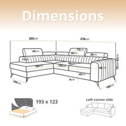 Corner Sofa Bed With Storage, Laurence, Dark Grey Fabric And Hr Foam, Adjustable Headrests, Modern Living Room Furniture Left Side - thumbnail 6