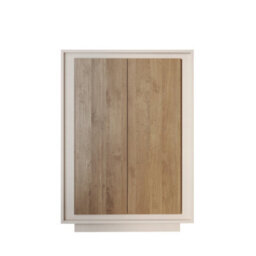 FurniComp LTD Furnicomp Berlin 2 Door 106Cm Cashmere And Mercure Oak Highboard/tall Sideboard - thumbnail 2