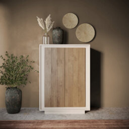 FurniComp LTD Furnicomp Berlin 2 Door 106Cm Cashmere And Mercure Oak Highboard/tall Sideboard - thumbnail 4