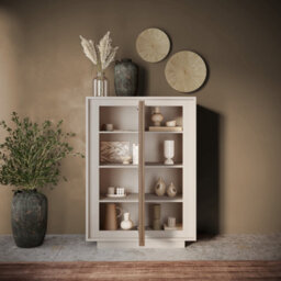 FurniComp LTD Furnicomp Berlin 2 Door 106Cm Cashmere And Mercure Oak Highboard/tall Sideboard - thumbnail 5