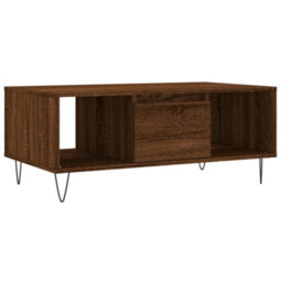 Berkfield Coffee Table Brown Oak 90X50X36.5 Cm Engineered Wood - thumbnail 2