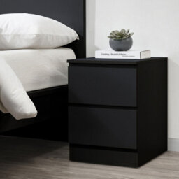 Black 3 Piece Furniture Set Chest Of Drawers Bedside Tables Birlea Oslo - thumbnail 3