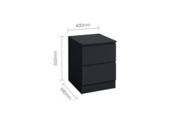 Black 3 Piece Furniture Set Chest Of Drawers Bedside Tables Birlea Oslo - thumbnail 8