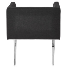 Orsina Luxurious Black Dining Chair With Silver Legs,livingroom Armchair,outdoor Patio Chair,ideal As Kitchen Chair - thumbnail 3