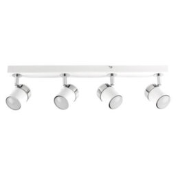 Valuelights Rosie White Ceiling Bar Spotlight And Gu10 Spotlight Led 5W Warm White 3000K Bulbs