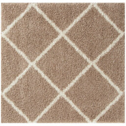 The Rugs Moroccan Shaggy Rugs And Runners Soft Fluffy Diamond Design High Pile Beige And Ivory Living Room Kitchen Hallway 520 - thumbnail 1