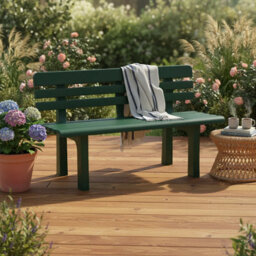 Urbn-Living Urbnliving 2 Seater Outdoor Garden Bench Plastic Weather Resistant Waterproof Furniture - thumbnail 4