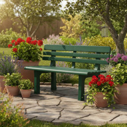 Urbn-Living Urbnliving 2 Seater Outdoor Garden Bench Plastic Weather Resistant Waterproof Furniture - thumbnail 3
