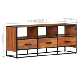Berkfield Industrial Tv Cabinet 110X30X45 Cm Solid Acacia Wood - thumbnail 8