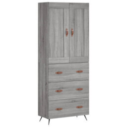 Berkfield Highboard Grey Sonoma 69.5X34X180 Cm Engineered Wood - thumbnail 2